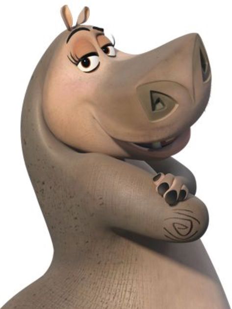 This is a picture from Madagascar Hippo From Madagascar, Gloria The Hippo Madagascar, Gloria From Madagascar, Moto Moto Madagascar, Madagascar Giraffe, Madagascar Gloria, Madagascar Characters, Madagascar Movie Characters, Animals In Africa