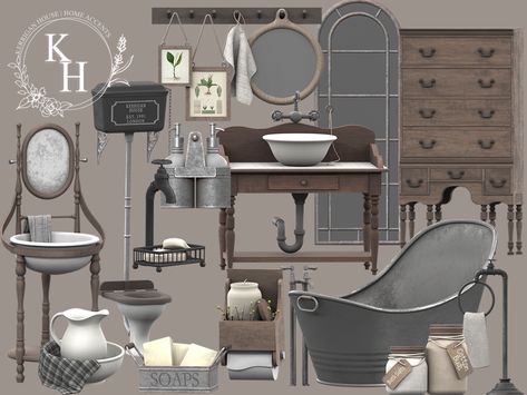 Dark Academia Bathroom, Sims 4 Cottage, Mods Sims 4, Regency Furniture, Mod Furniture, Sims Packs, Muebles Sims 4 Cc, Sims 4 Clutter, The Sims 4 Packs