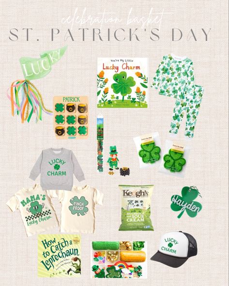 St Patrick’s Day gift basket fillers St Patricks Day Basket Ideas Kids, Kids At Patrick’s Day, St Patrick’s Day Basket For Kids, St Patricks Day Basket Ideas, St Patrick’s Day Gifts For Kids, St Patrick’s Day Gift Basket, St Patricks Day Decorations Decor Ideas, St Patricks Day For Kids, Gift Baskets For Kids