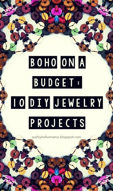 Quirky Bohemian Mama - A Bohemian Mom Blog: Boho on a Budget: 10 DIY Jewelry Projects #diy #boho Boho On A Budget, Bohemian Diy, Bohemian Mama, Diy Choker, Diy Fashion Trends, Boho Jewelry Diy, Diy Quotes, Diy Jewelry Holder, Diy Jewelry Projects