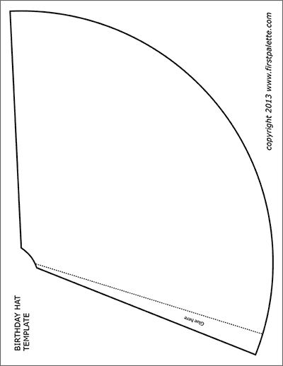 Cone Template | Free Printable Templates & Coloring Pages | FirstPalette.com Party Hats Diy Template, Party Hats Diy, Diy Tea Party Hats, Party Hat Pattern, Party Hat Craft, Mermaid Party Hats, Unicorn Party Hats, Animal Party Hats, Dinosaur Party Hats