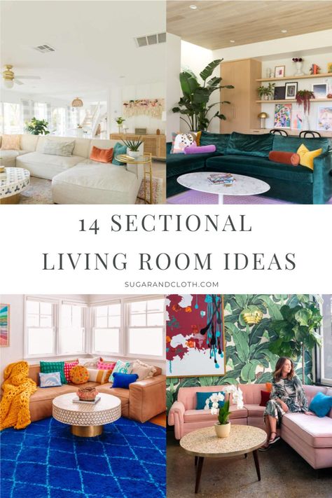 Window Behind Sectional, Sectional Couch Styling, Pictures Of Sectional Sofas, Boho Living Room With Sectional, Living Room Set Up Ideas With Sectional, Decor Behind Sectional Couch Corner, How To Style Sectional Sofa, Couch Not Facing Tv, Closed Concept Living Room