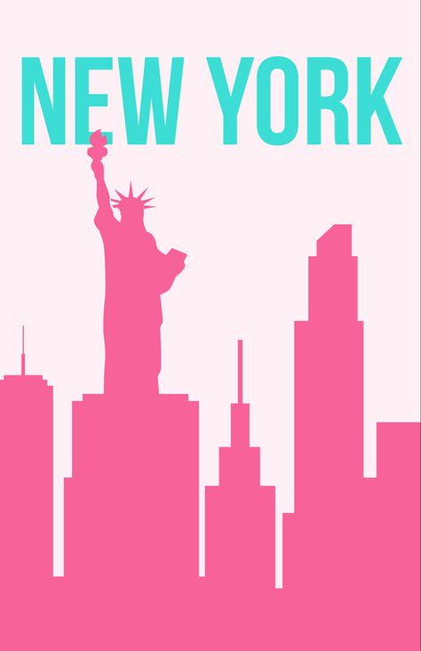 New York Design Graphic, New York Art Drawing, New York Painting Easy, New York Preppy, New York Graphic Design, New York Posters, Nyc Drawing, Nex York, Preppy Photos