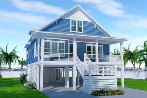 Houses On Pilings, Stilt House Plans Coastal Homes, Small Beach House Floor Plans, 4 Bedroom Beach House Plans, 3 Bedroom Beach House, Small Beach House Plans, Modern Beach House Plans, House Plans On Stilts, Beach Cottage House Plans