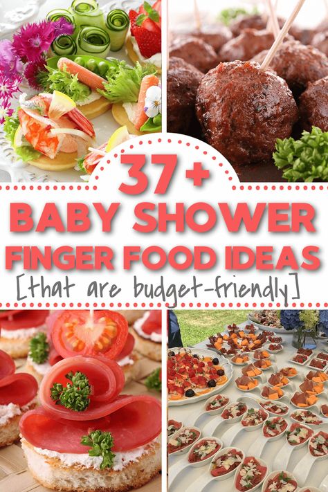 Bridal Shower Finger Food Ideas Easy, Lunch Shower Food, Afternoon Shower Food Ideas, Baby Shower Sides Dishes, Baby Shower Finger Sandwiches, What To Serve At A Baby Shower Food, Easy Baby Shower Appetizers, Food For A Baby Shower Appetizers, Vegetarian Baby Shower Food