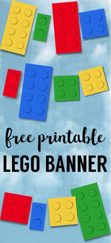 Lego Banner {Lego Party Printables}. DIY Lego party ideas. Fun, easy lego theme decor for lego birthday or baby shower decor. #papertraildesign #birthdayparty #babyshower #legodecor Legos Party Ideas, Lego Party Banner, Lego Bulletin Board, Diy Lego Party, Printables Organizational, Lego Party Printables, Lego Classroom Theme, Lego Banner, Lego Party Ideas