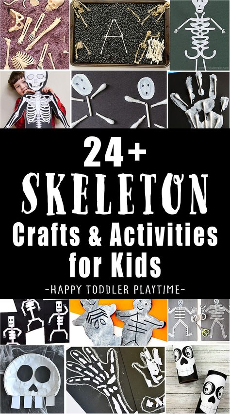 Skeleton Crafts For Kids, Skeleton Art Projects, Skeleton Crafts, Skeleton Craft, Skeleton Theme, Human Body Activities, Scary Skeleton, Bone Crafts