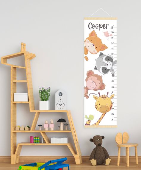 Baby Height Chart, Boys Growth Chart, Giraffe Growth Chart, Baby Growth Chart, Nursery Canvas Art, Kids Room Deco, Animal Nursery Theme, Growth Charts, Parents To Be