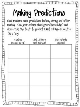 Making Predictions Graphic Organizer Freebie Story Prediction Worksheet, Making Predictions Kindergarten, Prediction Worksheet, Books For Making Predictions, Ttpd Predictions, Making Predictions Worksheet, Making Predictions, Have Fun Teaching, Comprehension Strategies