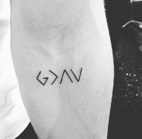 God is greater than my ups and downs Tattoo God Is Greater Than Ups And Downs, Ups And Downs Tattoo, Tattoo God, Body Modifications, Greater Than, Ups And Downs, God Is, Tattoos And Piercings, Geometric Tattoo