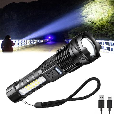 PRICES MAY VARY. 【Economicalk Flashlight】This Economicalk Flashlight utilizes a high-power wick to dispel the darkness, boasting a maximum lumen value of 20,000 and an impressive range of 1000 meters.This tactical LED flashlight could run up to 2-8 hours. 【Smart power indicator light & Long battery life】Equipped with a built-in rechargeable battery and a convenient USB-C charging port, this A70 Tactical Flashlight can be fully charged in just about 3 hours. Additionally, Economicalk Flashlight f Freebies By Mail, Tactical Flashlight, Fashion Toys, Amazon Home, Led Flashlight, The Darkness, Rechargeable Battery, Baby Games, Rechargeable Batteries