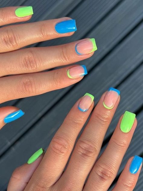 Neon Green Nails, Simple Gel Nails, Green Nail, Summery Nails, Cute Summer Nails, Vacation Nails, Cute Gel Nails, Bright Nails, Nail Swag