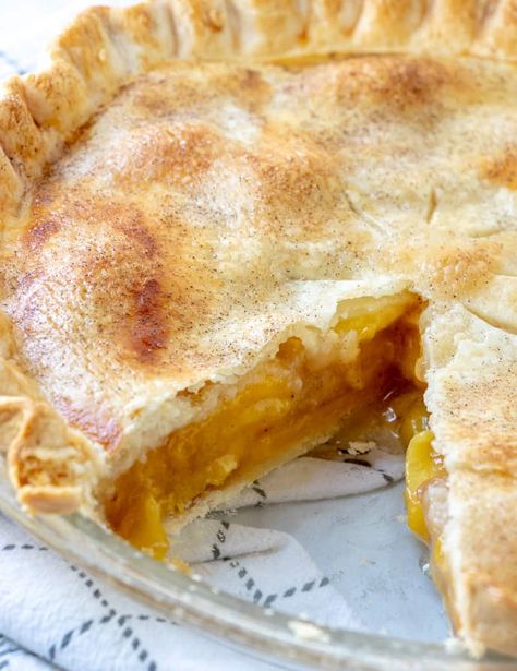 Peach Pie Recipes With Fresh Peaches, Double Crust Peach Cobbler, Peach Stuff, Peaches Dessert, Dessert Baking Recipes, Peach Pie Recipe, Tasty Peach, Desert Dessert, Peach Pie Recipes