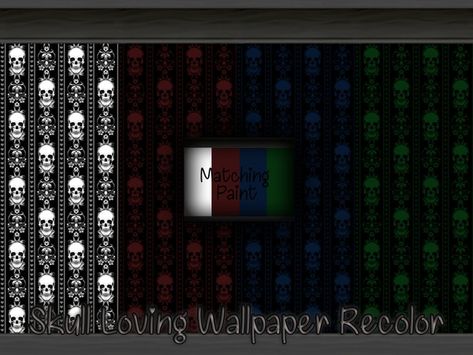 Ts4 Builds, Vampire Stuff, Gothic Bathroom, Gothic Type, Skull Bedding, Goth Halloween, Goth Wallpaper, Paint Matching, Trippy Wallpaper