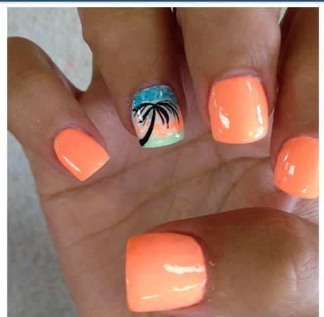 Summer nails are all about embracing vibrant colors, playful designs, and a touch of shimmer. Here are some popular summer nail trends to try out: Bright Neon Shades: Neon colors like hot pink, electric blue, and neon green scream summer vibes. They're bold and eye-catching, perfect for sunny days. Pastel Hues: Soft pastel shades like baby pink, mint green, and lavender are also popular for a more subtle, understated look that still feels summery. Enjoy experimenting with these summer nail trend Beach Nails Square Short, Beach Manicure And Pedicure, Beachy Nail Designs, Ocean Nails, Jamaica Outfits, Cruise Nails, Wave Nails, Palm Tree Nails, Beach Nail Designs