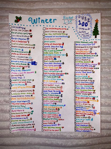 100 Things To Do This Winter, Things To Do Over Winter Break Teens, Winter To Do List Friends, Fun Things To Do During Christmas Time, What To Do Over Christmas Break, Stuff To Do In Winter, Things To Do This Winter, Winter Hangout Ideas, Winter Bucket List Aesthetic