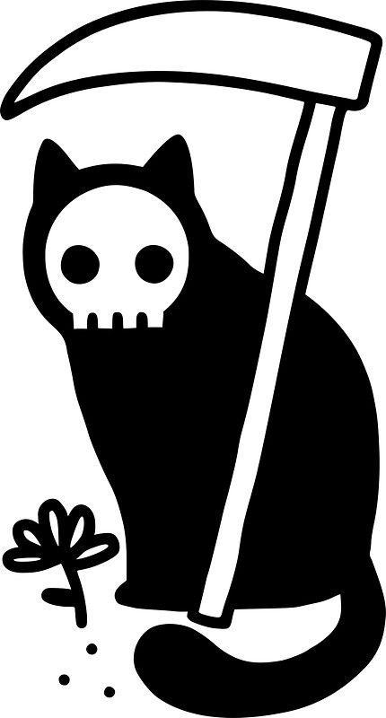 Grim Kitty Spooky Illustration, Tshirt Sticker, Nerdy Tattoos, Watch Your Back, Cat Skull, Black Phone Wallpaper, Shirt Illustration, Badass Tattoos, T Shirt Art