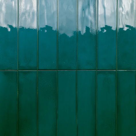 Encore Surfaces Prisma Rain 3 x 12" Zellige Subway Wall Tile - Wayfair Canada Teal Subway Tile, Green Kitchen Backsplash, Blue Green Tile, Green Subway Tile, Teal Tile, Colorful Tiles, Coffee Roastery, Tile Ceramic, Unique Shower