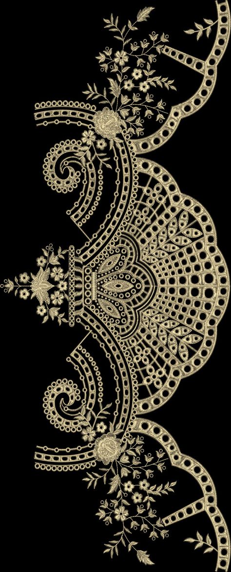 description Digital Dupatta Designs, Boring Embroidery Design, Motif Design Pattern Textiles, Schiffli Borders, Embroidery Border Designs, Textile Border, Hd Flowers, Lace Motifs, Embroidery Motif