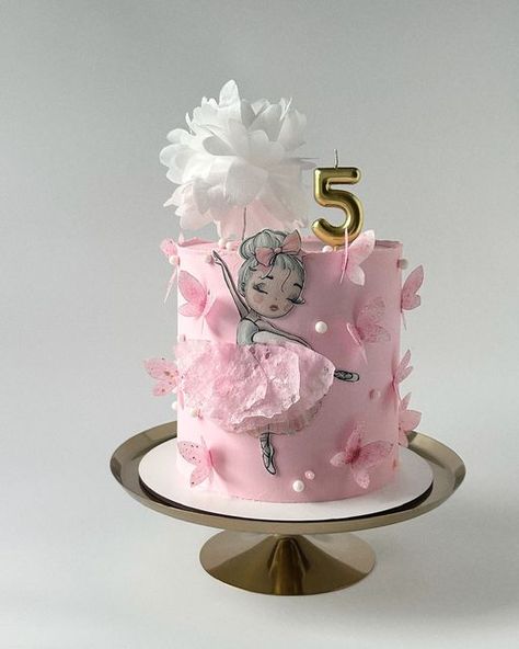 Ballet Topper, Dance Birthday Cake, Ballet Birthday Cakes, Butterfly Birthday Theme, Ballerina Cake, Russian Cakes, Ballet Birthday, Cake Models, Ballerina Cakes