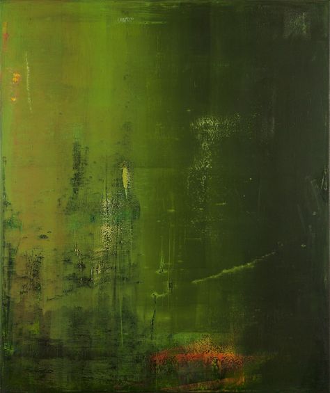 Harald Gangl (Austrian, b. 1959), Ohne Titel [untitled], 2012. Oil on Molino fabric, 130 × 110 cm. via Abstract Green Painting, Green Monochrome, Tropical Art Print, Green Artwork, Green Painting, Green Paintings, Tropical Art, Abstract Landscape Painting, Abstract Expressionist