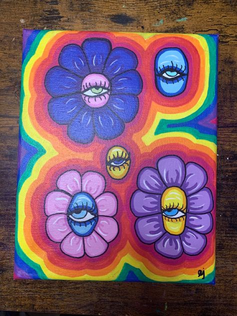 Backwoods Painting, Painting Ideas Easy Abstract, Painting Sketchbook Ideas, Trippy Cartoon Painting Ideas, Mushroom Painting Ideas, Trippy Paintings, Easy Abstract Painting, Painting Sketchbook, Doddle Art