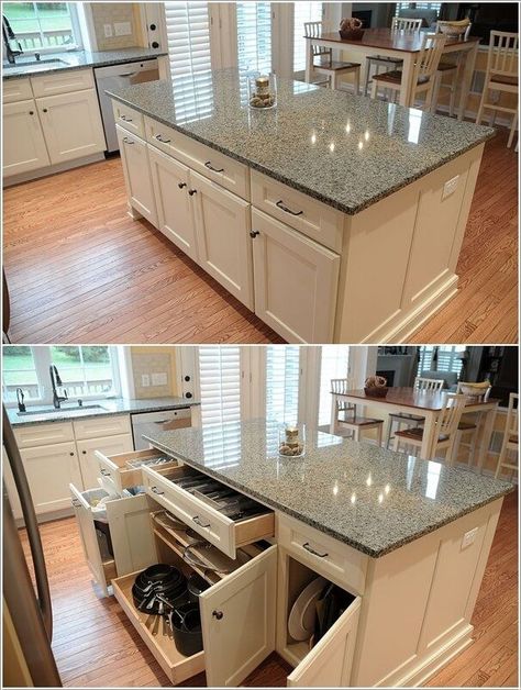 22 Kitchen Island Ideas                                                                                                                                                                                 More Kitchen Ikea, Kitchen Counter Top, Kabinet Dapur, Kitchen Island Ideas, Kitchen Remodel Before And After, Diy Kitchen Island, Kitchen Island Design, Island Ideas, Kitchen Decorating