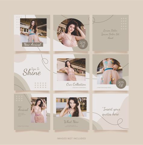 Puzzle Post Instagram, Template Instagram Post, Feed Layout, Instagram Grid Design, Instagram Design Layout, Fashion Template, Instagram Feed Planner, Instagram Feed Layout, Instagram Square