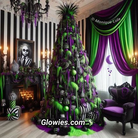 Beetle Juice Tree, Beetlejuice Tree Topper, Beetle Juice Christmas Tree, Beetlejuice Christmas Tree, Beetlejuice Christmas, Beetlejuice Decor, Decorate Chandelier, Monique Lula, Beachy Room