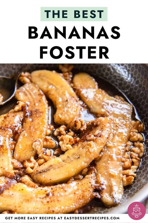 Treat yourself to the best flavors of the French Quarter when you make Bananas Foster! This classic NOLA dessert features a scoop of vanilla ice cream topped with a buttery, sweet, and rum spiced banana sauce. How To Make Banana Foster Recipe, Banana Foster Recipe Without Rum, Healthy Banana Foster, Bananas Foster Recipe Non Alcoholic, Banana Foster Crepes, Banana’s Foster Recipe, Banana Fosters Recipes, Banana Foster Sauce, Banana Foster Recipe Easy