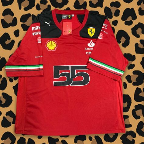 Carlos Sainz 55 Brand New With Tags Size Xxl Usgp Race Jersey. Ferrari Jersey, Ferrari Clothing, Ferrari Clothes, Ferrari Merch, F1 Clothes, F1 Clothing, Ferrari Shirt, F1 Merch, Forza Ferrari