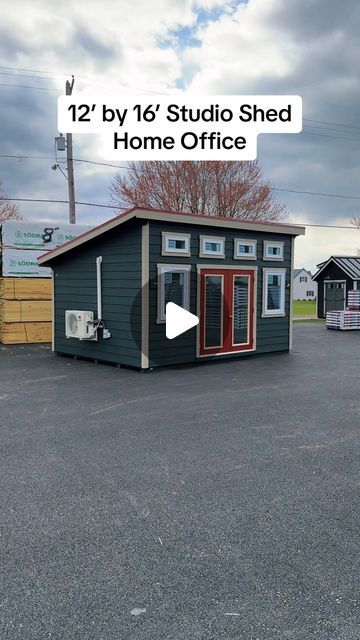 Lapp Structures LLC on Instagram: "Once complete, this Studio Shed will be move-in ready as our client’s brand new home office!  #homeoffice #remotework #sheshed #mancave #tinyhouse #tinyhome" Shed Office With Bathroom, Shed To Home Office, Shed Office Ideas Backyards Interior, She Shed Ideas Offices, Backyard Shed Office Ideas, Shed Into Craft Room, Studio Shed With Bathroom, Office Shed With Bathroom, Tiny House Salon Ideas