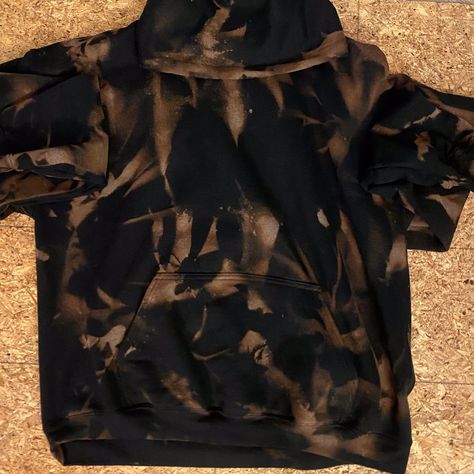 Home-Made And Brand New Bleached Hoodie. Sizes Run Large So This Is Closer To A Size Large. Bleached Black Hoodie, Bleached Hoodie, Bleach Hoodie, Colorful Hoodies, Black Tan, Black And Tan, Home Made, Black Hoodie, Bleach