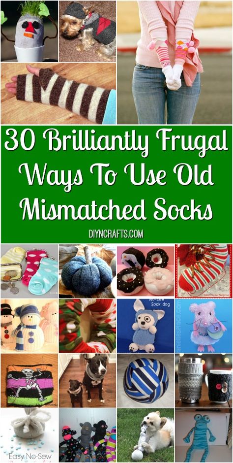 30 Brilliantly Frugal Ways To Use Old Mismatched Socks - The best socks upcycling, repurposing ideas curated by diyncrafts.com team! Enjoy <3 via @vanessacrafting Clay Mation, Mismatched Socks, Yabu Pushelberg, Crafts For Teens To Make, Diy Socks, Sock Crafts, Diy And Crafts Sewing, Recycled Projects, Upcycled Crafts