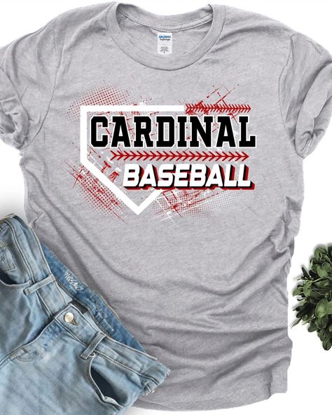 Cardinal Baseball Tshirt Baseball Mom Tees Custom Baseball Shirt Game day Apparel Baseball Gift Sports Team Personalized Baseball Mama - Please check the size charts to choose the correct sizing.  -  We use Gildan Softstyle, Bella Canvas, and Next Level Unisex T-shirts due to supply issues we will make your t-shirt with one of these available in stock. - If you enter the wrong address with your order, we will try to help you if you message us from the message box only if the item has not been ma Softball Shirt Designs, School Spirit Shirts Designs, Baseball Shirt Designs, Baseball Team Shirt, Custom Baseball Shirt, Baseball Tshirt, School Spirit Shirts, Sports Logo Design, Baseball Mama