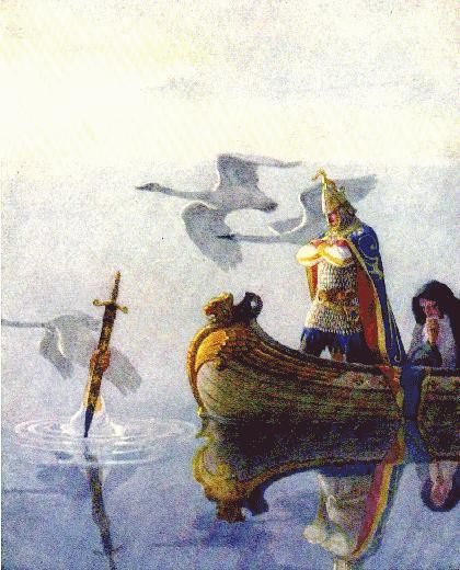 "And when they came to the sword that the hand held, King Arthur took it up." (1917) -- N.C. Wyeth N C Wyeth, The Boy King, Nc Wyeth, King Arthur Legend, Howard Pyle, S King, Roi Arthur, Frederic Remington, King Arthur