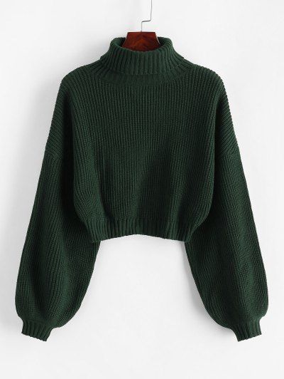 Plain Sweaters, Crop Pullover, Cropped Pullover, Mode Kpop, 가을 패션, Girls Fashion Clothes, Cute Sweaters, Lantern Sleeve, Fashion Mode