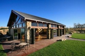 Calcareous Vineyard's hilltop tasting room in Paso Robles, CA Tasting Room Design, Winery Tasting Room, Recreational Room, Wine Tasting Room, Modern Barn House, Winery Tours, Barn Style House, Modern Barn, Cabin In The Woods