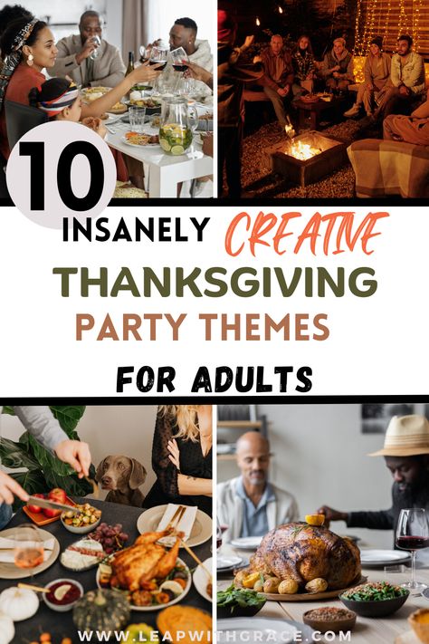 Check out these Thanksgivng Party themes for Adults that will wow your guests. We have rustic Thanksgiving styles, Thanksgiving pajamas party, Thanksgiving Brunch and so much more. Thanksgiving Party Themes, Themed Thanksgiving Dinner, Thanksgiving Contest, Potluck Themes, Thanksgiving Party Ideas, Party Themes For Adults, Cozy Fall Recipes, Thanksgiving Brunch, Cozy Thanksgiving