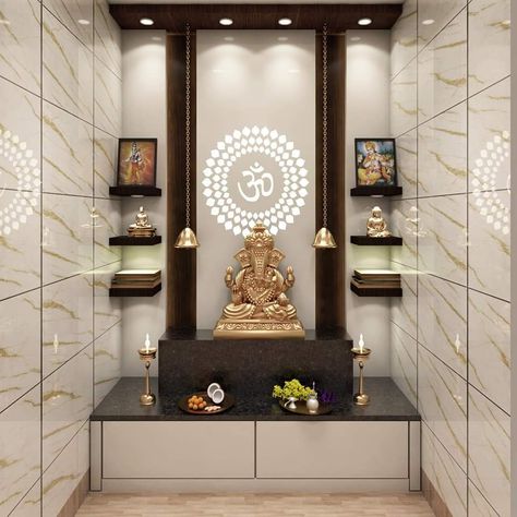 Pooja Unit Designs Modern, Pooja Room Tiles Design, Wall Designs For Hall, Pooja Room Ideas Indian Modern, Puja Room Design Indian, Puja Unit Design, Pooja Room Ideas Indian, Granite House, Room Tiles Design