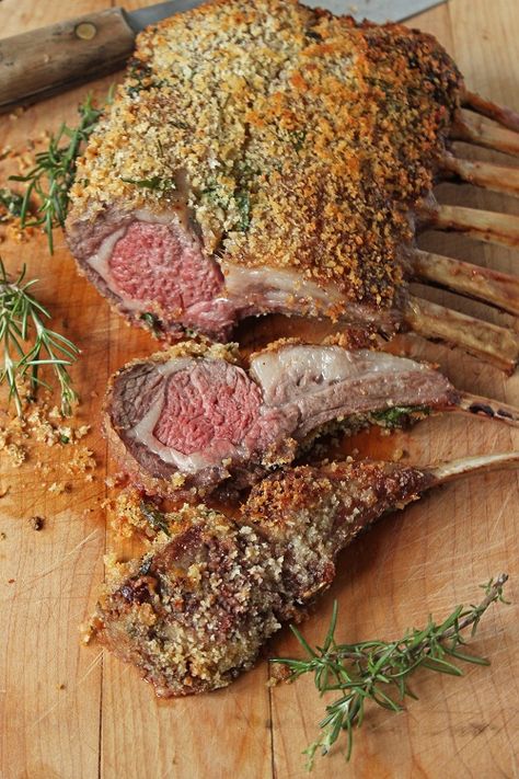 Panko Crusted Rack of Lamb recipe #dinner #holidays, via Lynn (I'll Have What She's Having) Crusted Rack Of Lamb, Lamb Dishes, Rack Of Lamb, Chops Recipe, Lamb Chops, Lamb Recipes, Easter Dinner, Meat Lovers, Red Meat