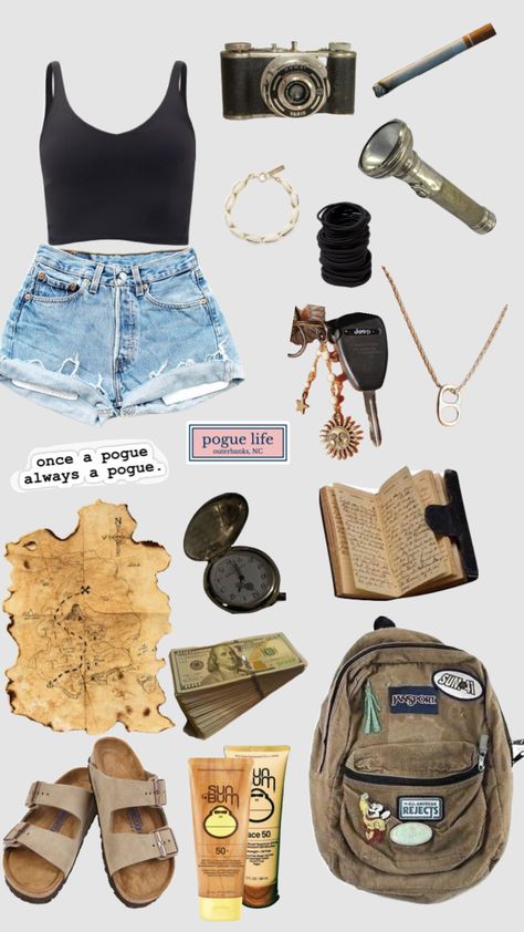 Outer Banks Fashion Aesthetic, Outer Banks Inspired Outfits For School, Pogue Outfits, Pogue Summer, Pogue Life Outfits, Obx Outfits, Pogue Style, Outer Banks Outfits, Surfergirl Style