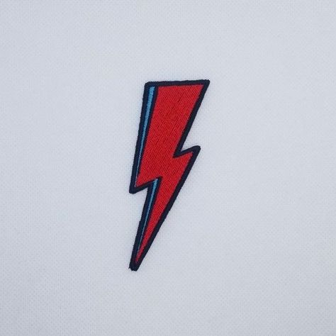 David Bowie Lightning Bolt, David Bowie Tattoo, Lightning Bolt Tattoo, Bolt Tattoo, Aladdin Sane, White Ink Tattoo, Beach Tattoo, Mountain Tattoo, Custom Patches