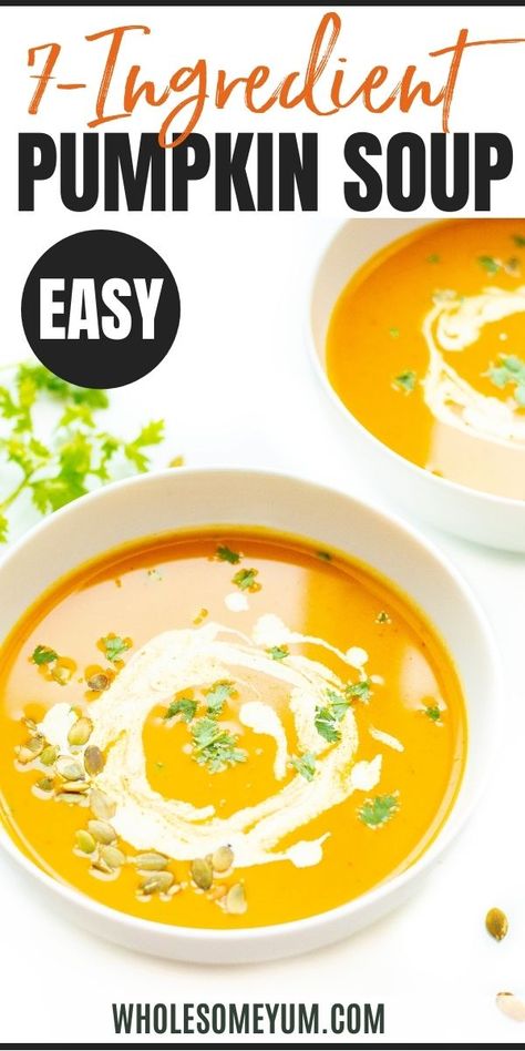 Creamy Pumpkin Soup Recipe Pumpkin Soup Coconut Milk, Easy Pumpkin Soup Recipe, Easy Pumpkin Soup, Creamy Pumpkin Soup Recipe, Pumpkin Soup Recipe Easy, Pumpkin Soup Easy, Pumpkin Soup Healthy, Cream Of Pumpkin Soup, Canned Pumpkin Recipes