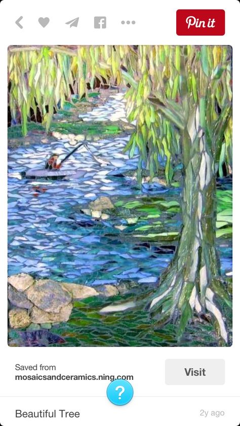 Willow Tree Art, Sicis Mosaic, Tree Mosaic, Weeping Willow Tree, Mosaic Art Projects, Mosaic Stained, Mosaic Tile Art, Glass Mosaic Art, Mosaic Pictures