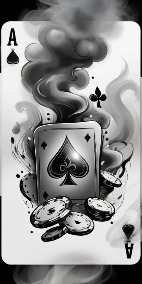 POKER CARDS AND CHIPS TATTOO DESIGN Chips Tattoo, Sanji Tattoo, Poker Chips Tattoo, Chip Tattoo, Poker Tattoo, Vegas Tattoo, Skull Quote, Money Tattoo, Fire Tattoo