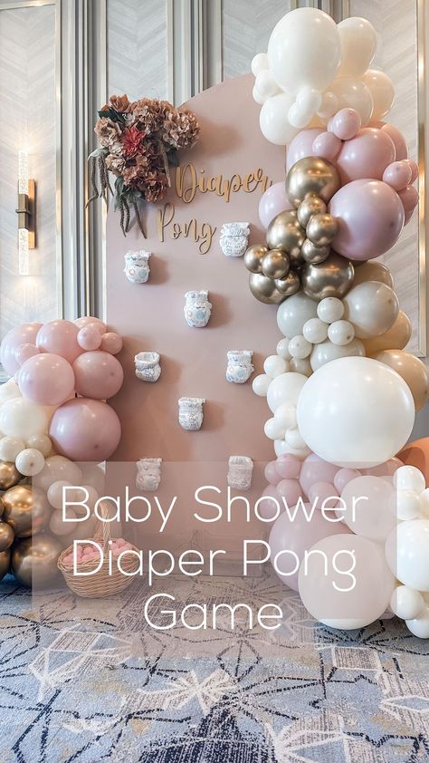 Diaper Ping Pong Game, Diaper Pong Board, Baby Girl Shower Ideas Theme, Diaper Shower Ideas, Fall Baby Shower Ideas Girl, Diaper Pong Baby Shower Game, Diaper Baby Shower Game, Diaper Pong, Bayou Party