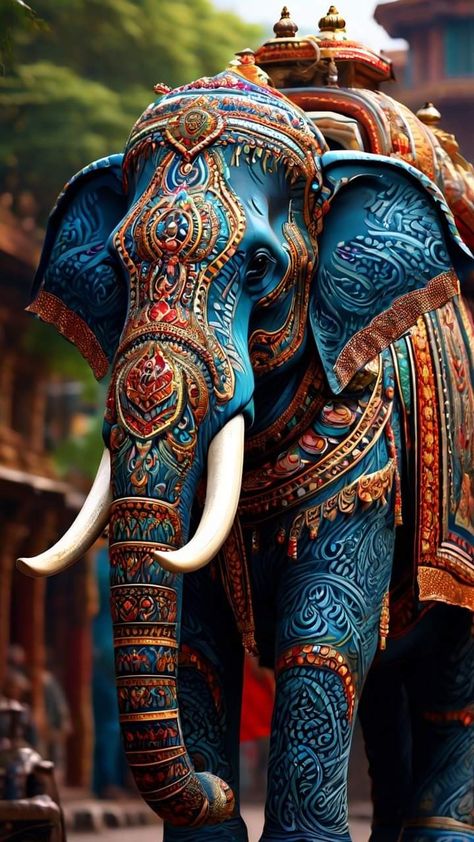 Elephant Aesthetic, Elephant Gif, Elephant India, Elephant Pictures, Elephants Photos, Indian Sculpture, Elephant Painting, Indian Elephant, Elephant Love