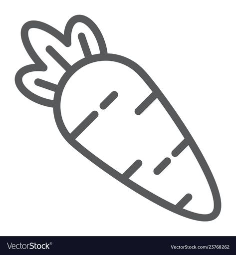 Carrot Easy Drawing, Carrot Line Drawing, Carrot Drawing Simple, Carrot Drawing Easy, Carrot Outline, Punch Nidle, Carrot Drawing, Bird Outline, Dibujo Simple