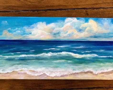 Large Beach Painting, Painting Horizontal, Beach Art Painting, Painting Ocean, Painting Beach, Florida Art, Beach House Art, Beach Artwork, Art Tropical